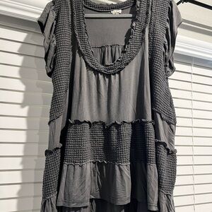 POL Gray Layered Tunic